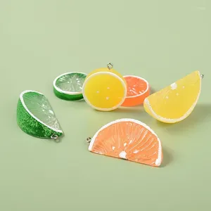 Charms 5/10/pcs Lemon Slices For Jewelry Making Cute Resin Fruit Bracelet Necklace Keychain Pendant DIY Craft Korea