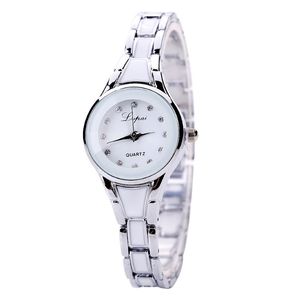 Ladies Bracelet Wristwatch Quartz Watch Glass Stainless Steel Strap Montre de luxe Life Waterproof Multiple Colors 256F