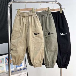 Cargo 2023 Summer Trousers Casual Kids Sport Teenage Children Clothes for 3-13Year Boys Solid Color Pants L2405