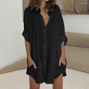 Polos femminile Summer Linen Linen Long Long Shirt femminile Single a petto Single camicie bianche per donne 2024 Casual Fashion