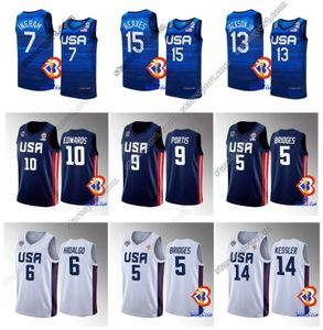 2023 Drużyna Świata USA Koszulki do koszykówki Anthony Edwards Brandon Ingram Paolo Banchero Mikal Bridges Jalen Brunson Jaren Jackson Jr.