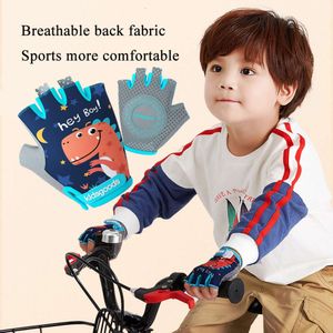 1Pair Children's Safe Cycling Pulley Sports Handguard Printing Cartoon Non-Slip Shock Absorption Kids Gloves L2405