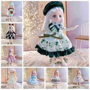 Dolls Dress Up BJD Doll Ancient Dress Doll 3D Eyes with Clothes Simulated Eye Hinge Doll Cute 1/6 BJD Removable Joints Doll Kids Toy S2452307