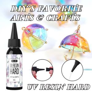 200 g DIY Hard UV Harts Lim Crystal Clear Ultraviolet Curing Epoxy Harts UV Lim Solar Cure Aktiverade smycken Makande verktyg