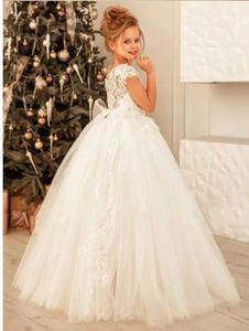 Dopklänningar Flower Girl Dress Childrens Birthday Party Long Train Baby First Communication Robe Exclusive Baptist Q240521