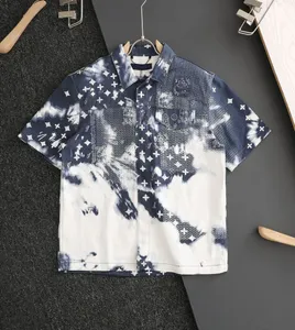 Дизайнерская рубашка мужская пуговица рубашка для печати рубашка Hawaii 2024 Цветочные повседневные рубашки Мужское платье с коротким рукавом гавайская футболка