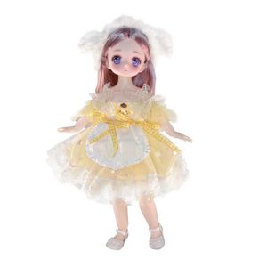 Dolls Atrakcyjne anime Eye 1/6 BJD Bajte Doll odpowiednia dla dzieci i dziewcząt DIY Ball Connection Comic Doll 30 cm z sukienką S2452202 S2452201