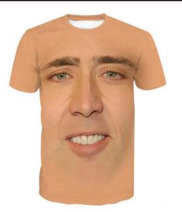 Mula de homens casuais O gigante soprado rosto de nicolas cage 3d hd impressão tshirt verão tshirt estilo moda unissex camisa tee3963460