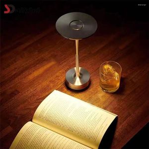 Tischlampen Retro -Schreibtisch -Lampen -Aluminiumlegierung Einfacher dekorativer LED Dimmbare wiederaufladbare Touch Light für die Restaurantbar