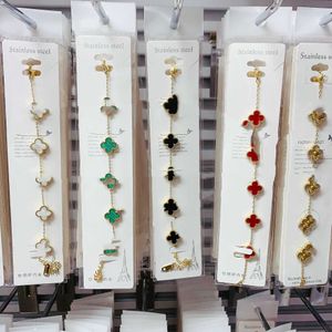 Wszyscy klasyczni miłośnicy projektowania Vanly Bransoletka Bransoletka Clover Clover Four Petatal Jewelry z oryginalnym logo Vanedbox