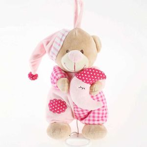 Plush Dolls 25cm Kawaii Teddy Bear Musical Light Plush Dolls Pat Lamp Sleeping Comfort LED Night Light Appease Bear Toys for Girls Gifts H240521 ZZZ0