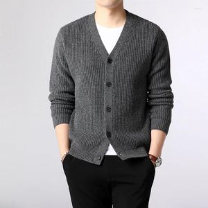 Blusas masculinas moda suéter simples 2024spring outono cardigan casaco moderno videira vil de gola em V