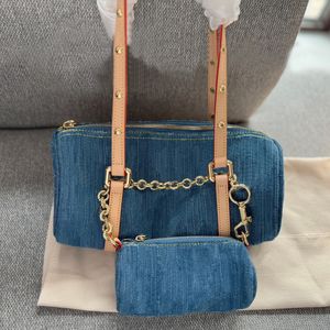 Designer Composite Bag Messenger Bag Luxury Shoulder Bag For Woman Fashion Blue Denim Cylindrical Handväskor Designer Crossbody Leather Cross Body Women Lady Purse