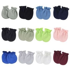 Infant Boy Girl Handguard Hand Socks Newborn for PROTECTION Face Hands Gloves Solid Color No Scratch Mitt L2405