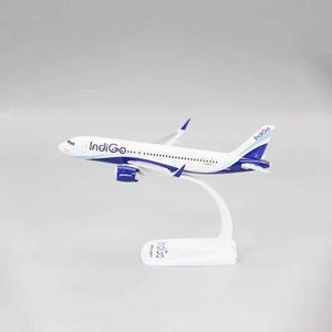 航空機モドル1 200スケールA320neo ABSプラスチックインディゴ航空航空機モデルおもちゃ航空機飛行機モデルトイアセンブリ樹脂収集Y240522