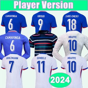 2024 Французский Mbappe Mens Player Soccer Jerseys Dembele Griezmann Giroud Camavinga Fofan