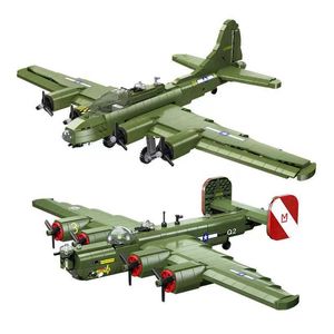 航空機Modle US Military B-17 Bomber B-24 Libertadores Building Block Aircraft World War Ii Army Block Toys Children and Boys Gift S2452204