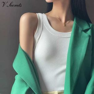 Women's Tanks Camis Womens Fashion Tank Top Crop Sexy Seamless Cotton Underwear Bralette Wireless Sleeveless T-shirt Pipe Sports d240521