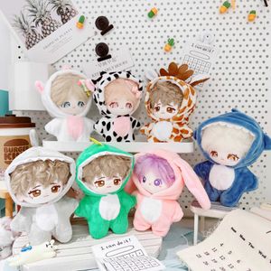 Lalki Dolls 10cm Kawaii Animal Unicorn Rabbit Coat Zestaw Mini Idol Soft Cotton Doll DIY Akcesoria Girl Fan Series Prezent S2452202 S2452307