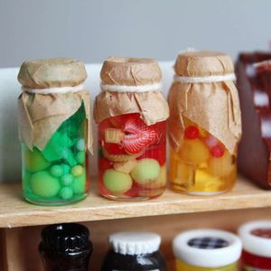 1/12 escala em miniatura de cozinha de cozinha mini jam com fruta enlatada com alimentos de frutas bjd ob11 brinquedo para menina