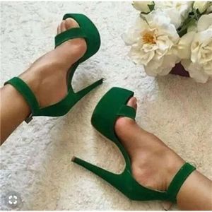 Donne della moda Eleganti punta aperta a una piattaforma Sandals da tacco da stiletto cinghia caviglia tacchi super alti per A84 s