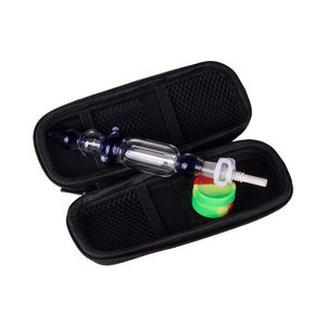 BAOLU NC011 DAB RIG GLASS VATTER PIPE SPIL-SOURT CALABASH BUBBLER 10mm 14mm Quartz Ceramic Nail Clip Dabber Tool Silicon Jar Bag Set Set