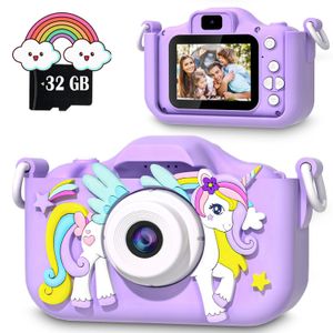 Mini Kid Camera Camera Digital Toys For Girls Boys 1080p HD -экран воспроизведение игры 2 -дюймовый день рождения детей 240516