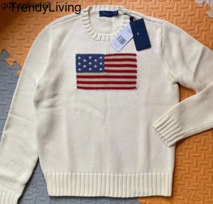 Nowy sweter z dzianiny 24Sslladies - American Flag Winter High -end Luksusowa marka modowa wygodna bawełniana pullover 100% męski sweter