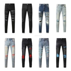 Luxurys Designers Jeans Distressed France Fashion Pierre Straight Mens Biker Hole Stretch Denim Casual Jean Men Skinny Pants Elasticit 29-405qli