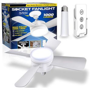 30W Tavan Fan LED Işık E27 Soket Fan Işıkları Akıllı Uzaktan Kumanda 1000lm 5000K Ampul Fan Lambası Yatak Odası Oturma Odası için