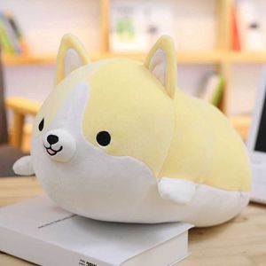 Plyschdockor 30 cm/45 cm super kawaii corgi hund plysch docka fylld mjuk djur tecknad kudde söt födelsedagspresent för barn härlig valentin present h240521 yb8o