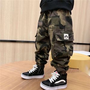 Children's Camouflage Cargo Spring and Autumn 2023 New Boy Baby Loose Casual Sports Pants Winter thickened Kids Trousers L2405