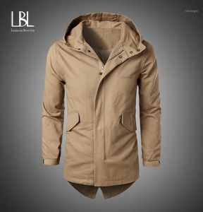LBL 2020 New Men039s Trench Coat Algodão de algodão de alta qualidade masculina casual solto de lapela de lapela de jaquetas homens de marca Clothin6984335