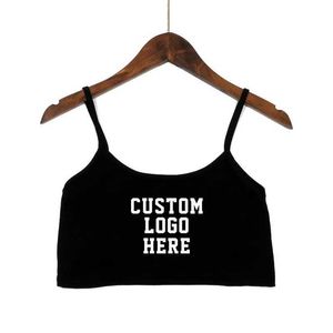 Serbatoi da donna camis Stampa personalizzata personalizzata Crop Top Abbigliamento caldo abbigliamento sexy senza cuciture senza maniche canotte retro senza fondo D240521