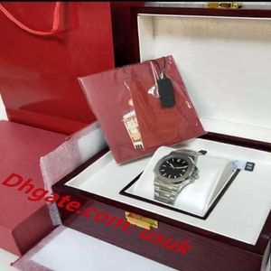 3A Jakość mężczyzn Watch Black Diar Mens Automatyczny ruch 40 mm Cal 324 Watch Classic 5711 zegarki ze stali nierdzewnej Transparent na rękę 2018