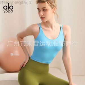 Designer Yoga Aloe Yoga kostym i bröstkudden Fitness Sleeveless Back Top Tight Montering Sports Bh Training Vest