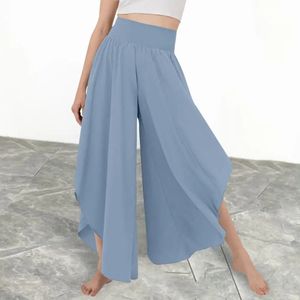 Donne culottes Skirt Pants Pants High Elastic Waist Orna irregolare Lunghezza caviglia Solido Colore Solido Pantaloni femminili traspirabili 240522