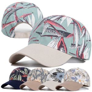 Boll Caps New Fashion Womens C-Flower and Leaf Printed Baseball C Womens Outdoor Street Clothing C HAT J240522