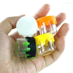 Lagringsflaskor 40st Glaskoncentratburkar med silikonlåsvaxbehållare Multianvändningsbox för sminkflickor gåvor 6 ml