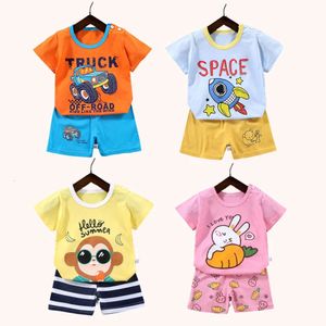 2PCS母服子供セット男の子の女の子Tシャツショーツサマーコットンショートスリーブベビー子供服幼児スーツF240522