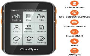 CoOSPO Wireless Cycle Bike Computador GPS Speedômetro Odômetro de 24 polegadas BLE50 Ant App Sync Sensor à prova d'água com suporte 2011206714618