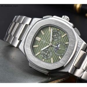 Patekphilippe assistir moda de luxo de alta qualidade masculino 5740 relógios homens legais assistem os relógios de pulso de moda esportes de aço inoxidável calendário de quartzo calendário presente 210