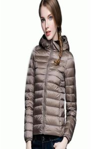 Winter Spring Women 90 White Enten Down Jacke Frau Kapuze Ultra -Licht -Down -Jacken warme Outdoor tragbare Coat Parkas Outwear Fem1902083