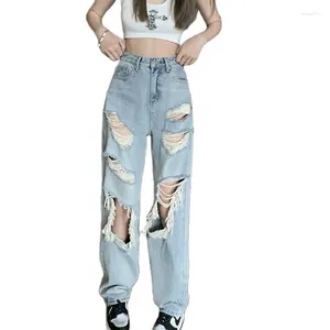 Women's Jeans 2024 Women's Spring Pants Sense Of Design Retro Hole Easy Appear Thin Versatile