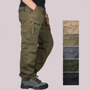 Men's Pants Spring and Autumn Mens Real Goods Pants Mens Leisure Multi Pocket Tactical Pants Mens Cotton Jogger Camo Pants Mens Y240522