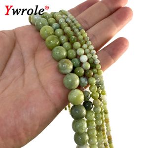 AAA Natural Chinese Jade Stone Pärlor Löst runda grön ädelsten för smycken som gör DIY-armbandörhängen Tillbehör 4-12mm