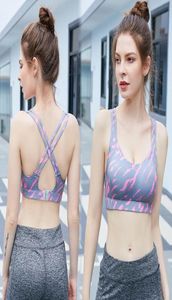 Cross Yoga Bra Top Sports Frauen039s hohl atmungsaktive Ernte laufende Weste Push Up Fitness Athletic Sportswear Outfit4898828