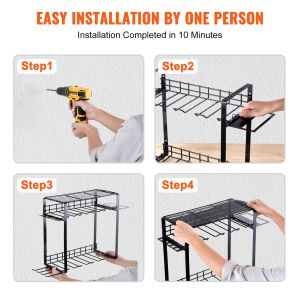 VEVOR 4/5/7/8 SLOT 2/3 lager Garage Power Tool Organizer Drill Holder Wall Mount Storage Rack Metal Shelf för skruvmejselnät