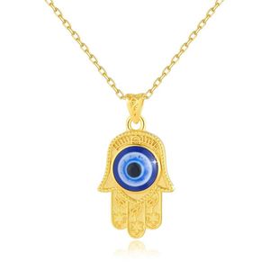 قلادات قلادة Szjinao 100 ٪ 18K Gold Gold Evil Eye Neckleace Design With With Gold Certificate Jewelry Istanbul Womens Gift D240522