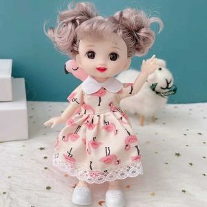 Dolls 16cm Bjd Doll 13 Joint Cute 3D Brown Eyes Fashion Baby and Clothing Shoes Children DIY Toy Girl Gift S2452201 S2452201 S2452201